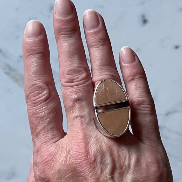 HERMES Chaine d’Ancre Initiale Ring Silver 18K Rose Gold XLarge Sz 51 (US 5.5) - Picture 7 of 8